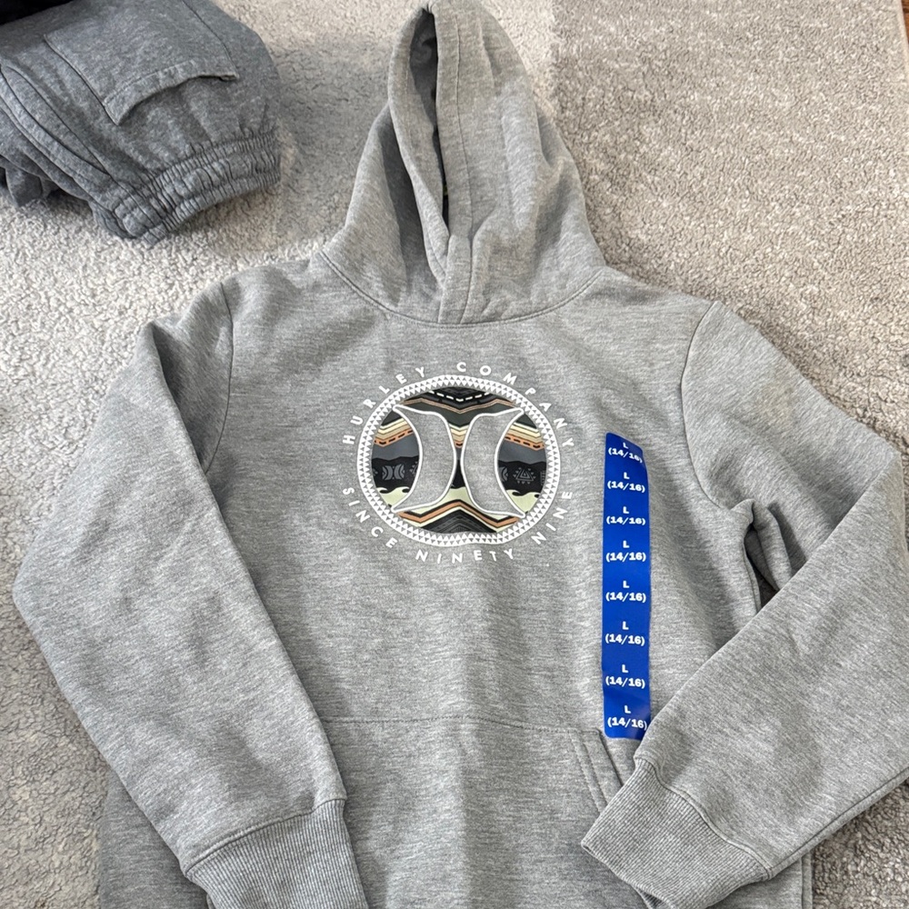 Hurley Heather Gray Logo Hoodie